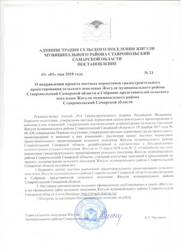 Постановление №24 от 03.05.2018 года