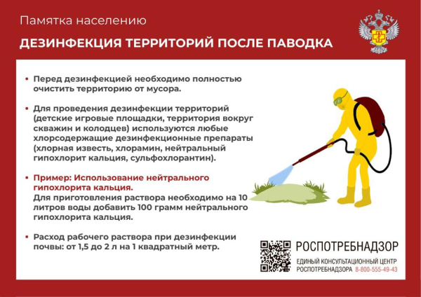 Дезинфекция территории после паводка